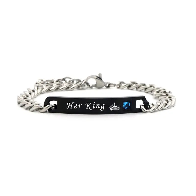 King & Queen Bracelets - Black Rose Gold