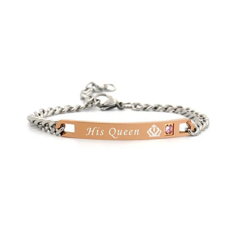 King & Queen Bracelets - Black Rose Gold