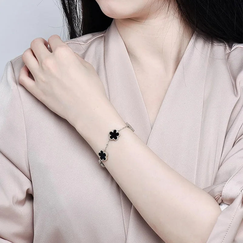 Elegant Gold-Plated Clover Bracelet for Women