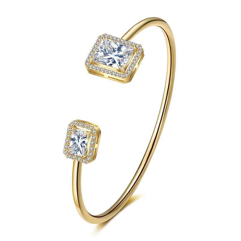 Geometric Crystal Gold Bracelet