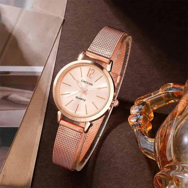 Rose Gold Watch With Bracelet For Women