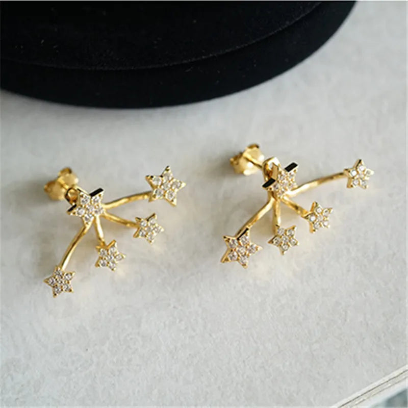 Sparkling Zircon Star Earrings*