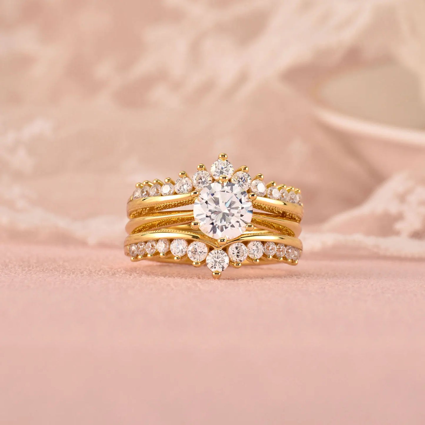 Classic Yellow Gold Bridal Ring Set