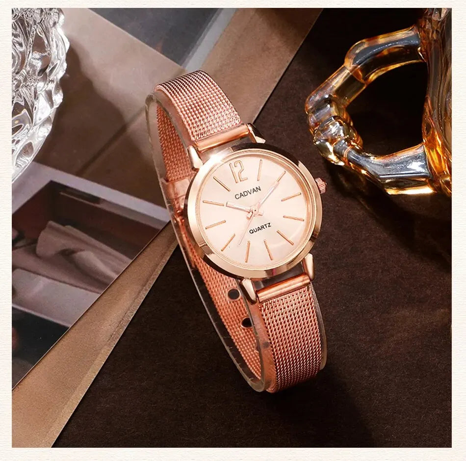 Rose Gold Watch With Bracelet For Women