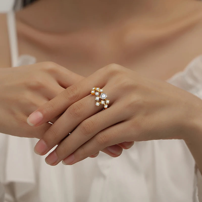 Sterling Silver Moissanite Infinity Engagement Ring