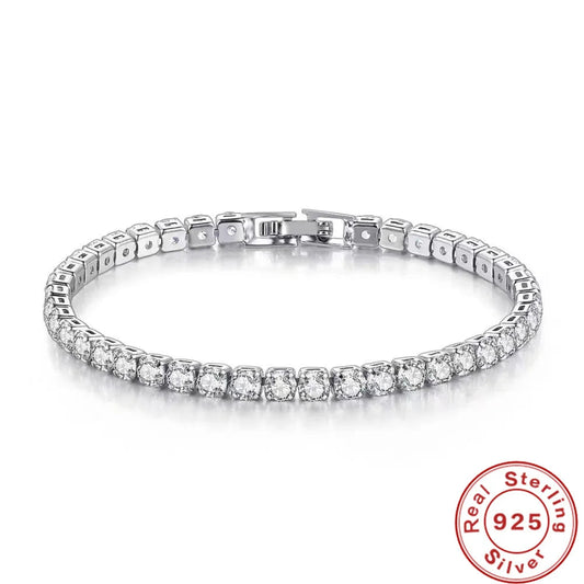 Elegant Silver CZ Bracelet
