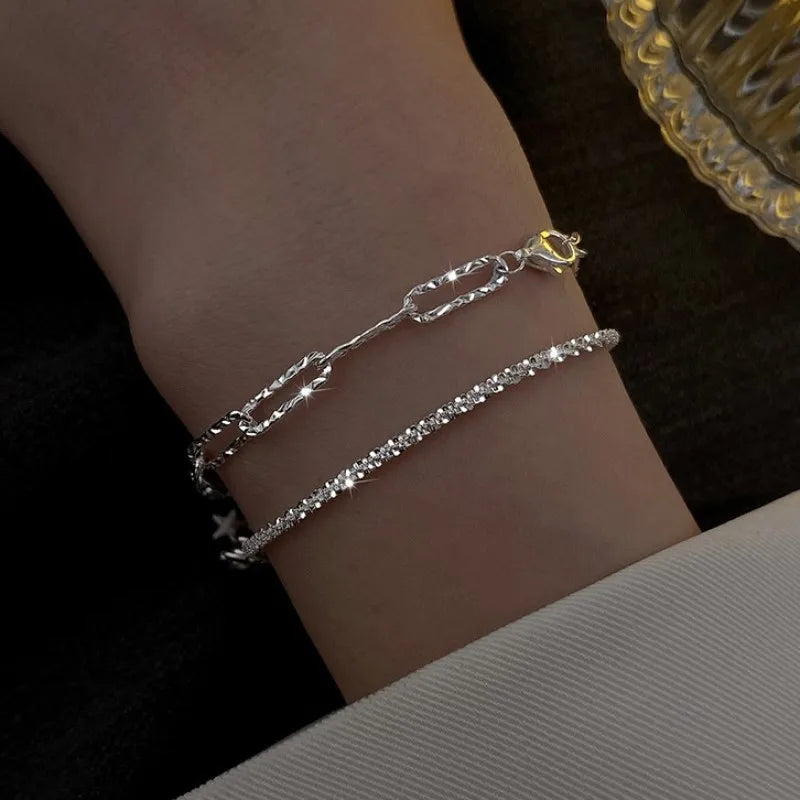Gold-Plated Rhinestone Bracelet