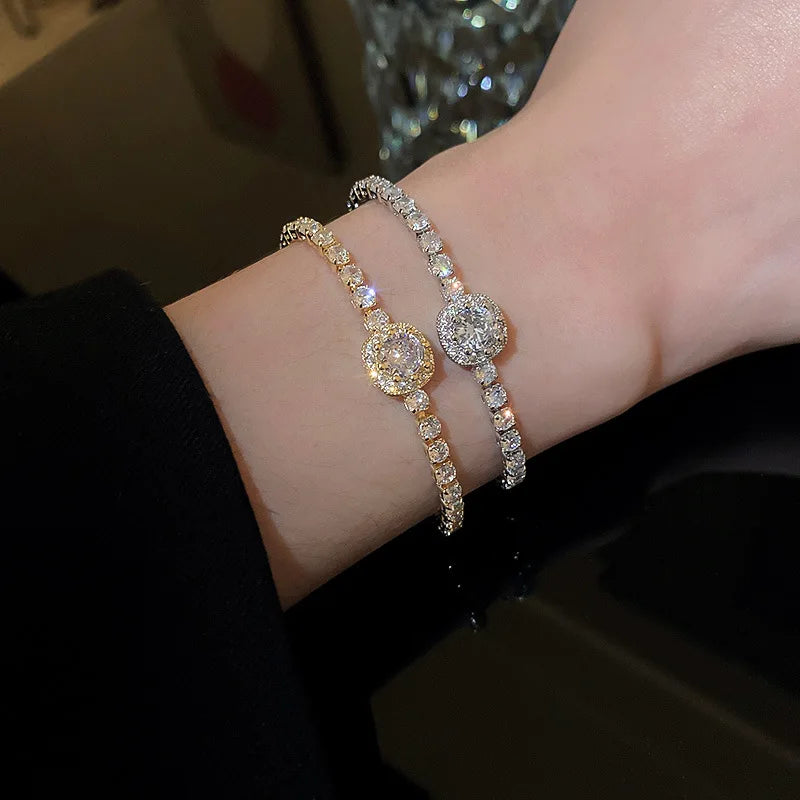 Gold-Plated Rhinestone Bracelet