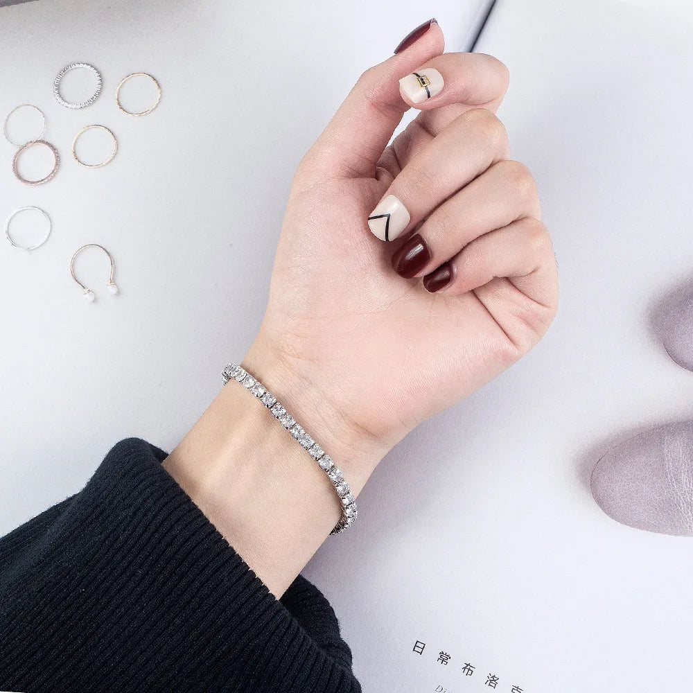 Elegant Silver CZ Bracelet