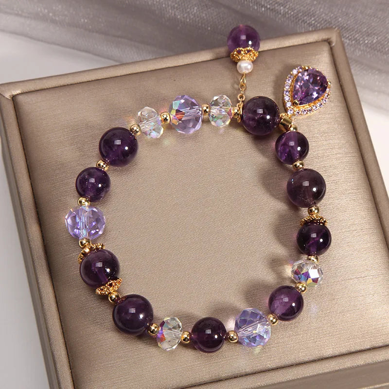 Love Pendant Amethyst Bracelet