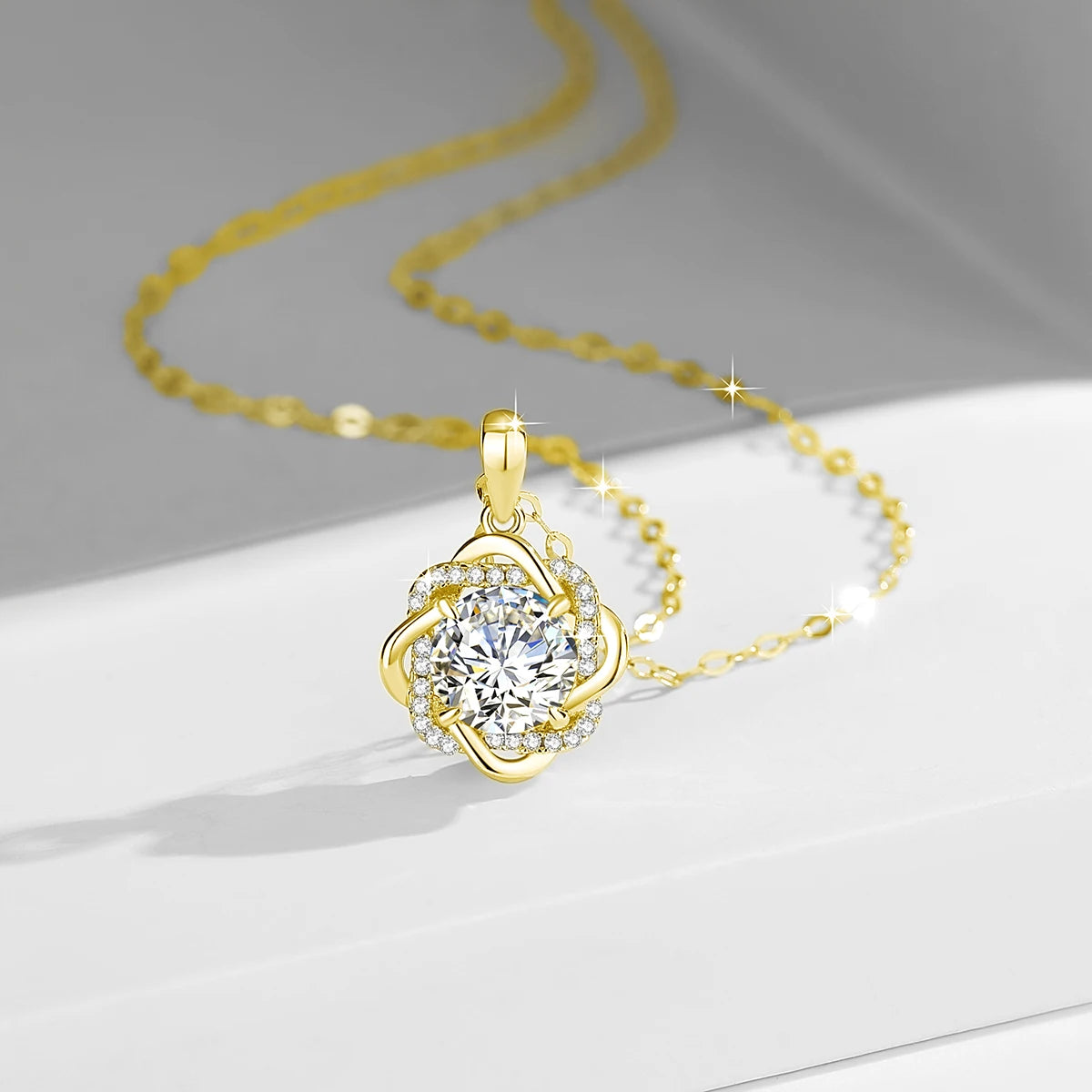 14K Gold Flower Necklace