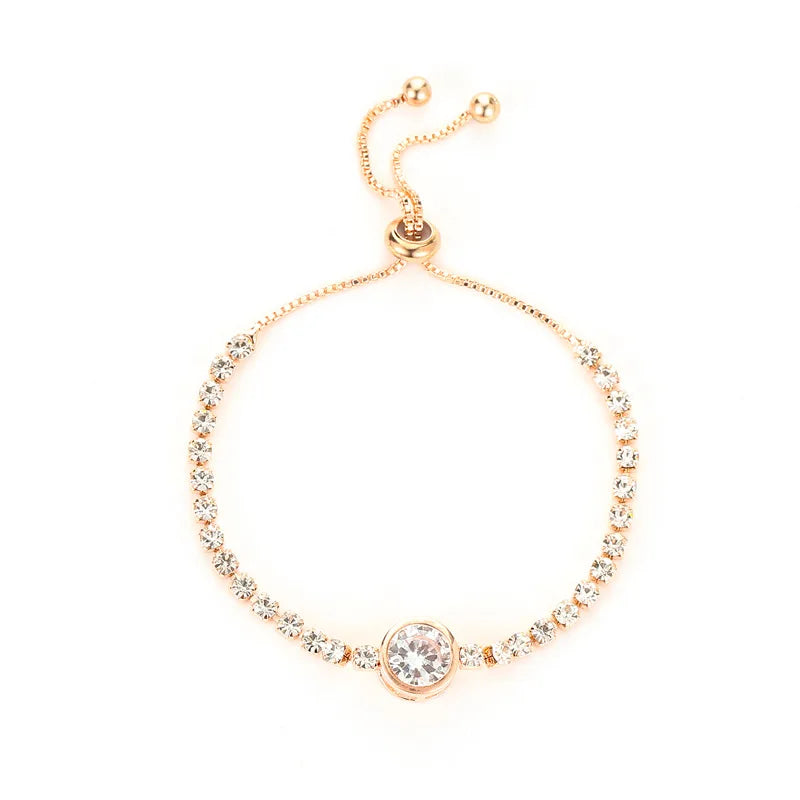 Gold-Plated Rhinestone Bracelet