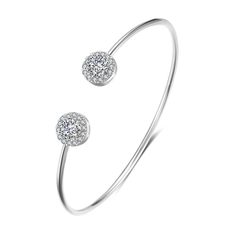 Geometric Crystal Gold Bracelet