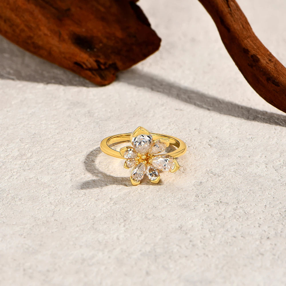 Floral Moissanite Engagement Ring