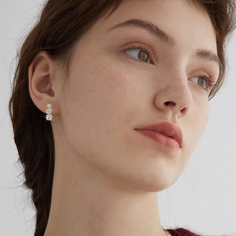 Sterling Silver Twisted Moissanite Earrings for Women