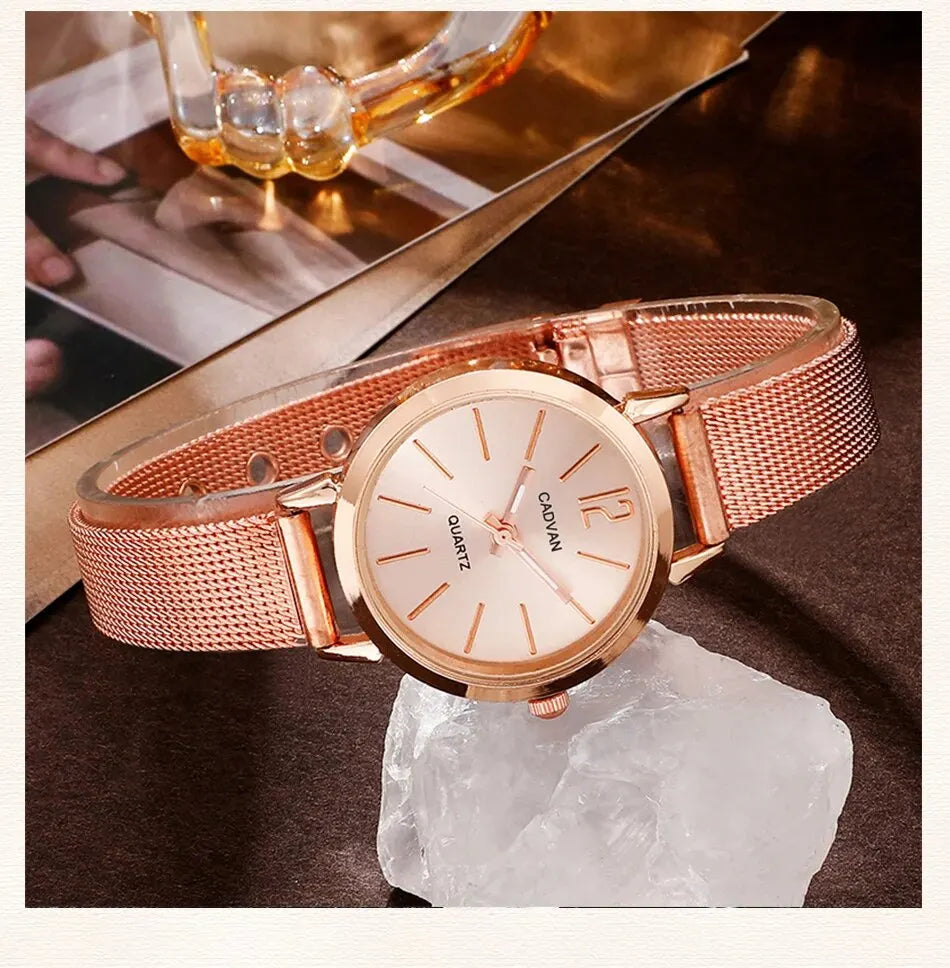 Rose Gold Watch With Bracelet For Women