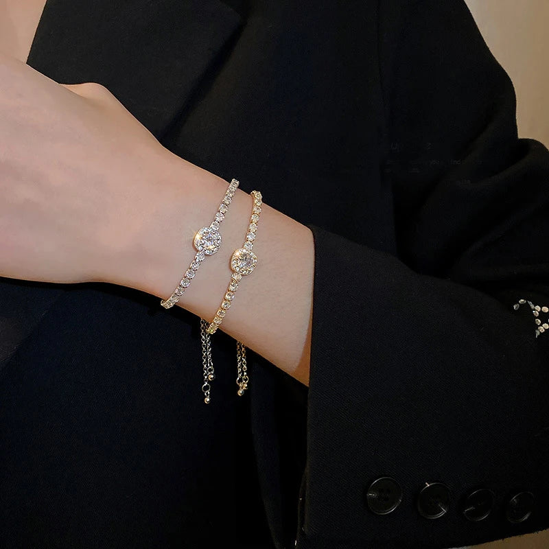 Gold-Plated Rhinestone Bracelet