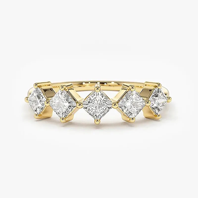 Elegant Princess Cut Moissanite Ring for Women