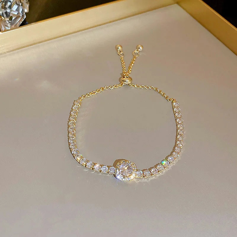 Gold-Plated Rhinestone Bracelet