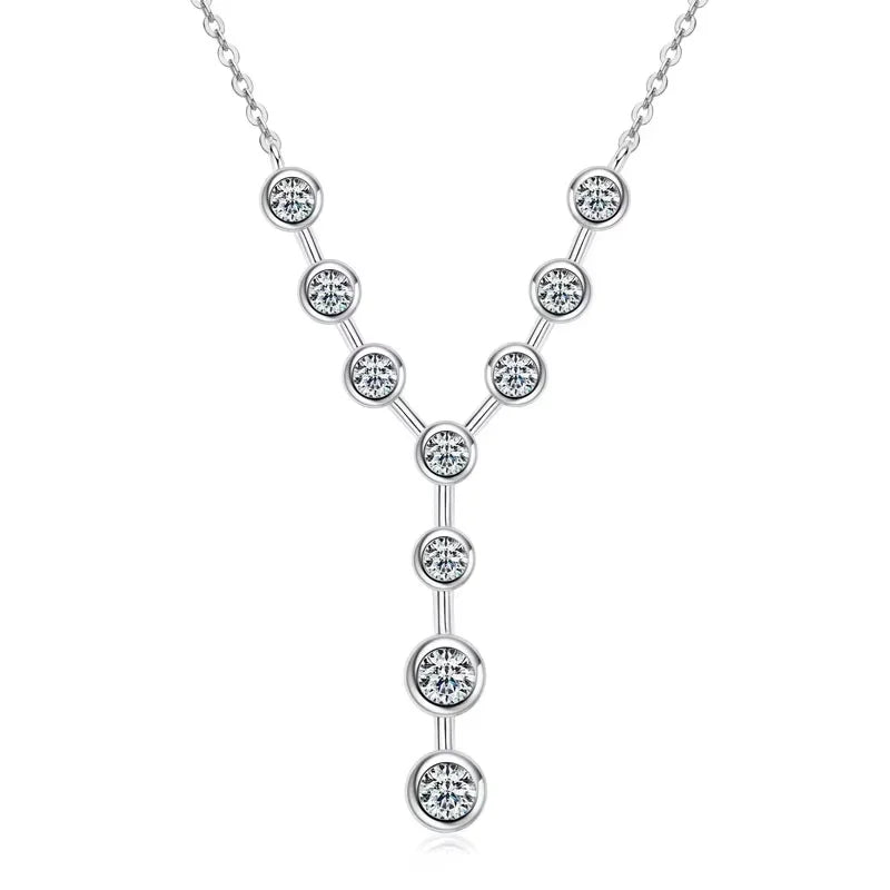Elegant Sterling Silver Y Necklace