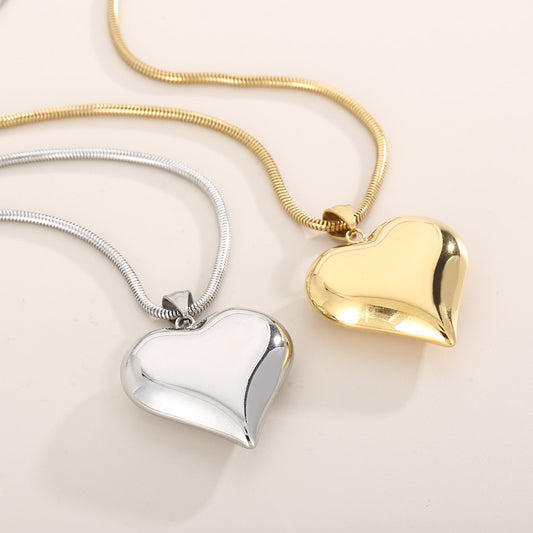 Gold & Silver Heart Pendant Necklace